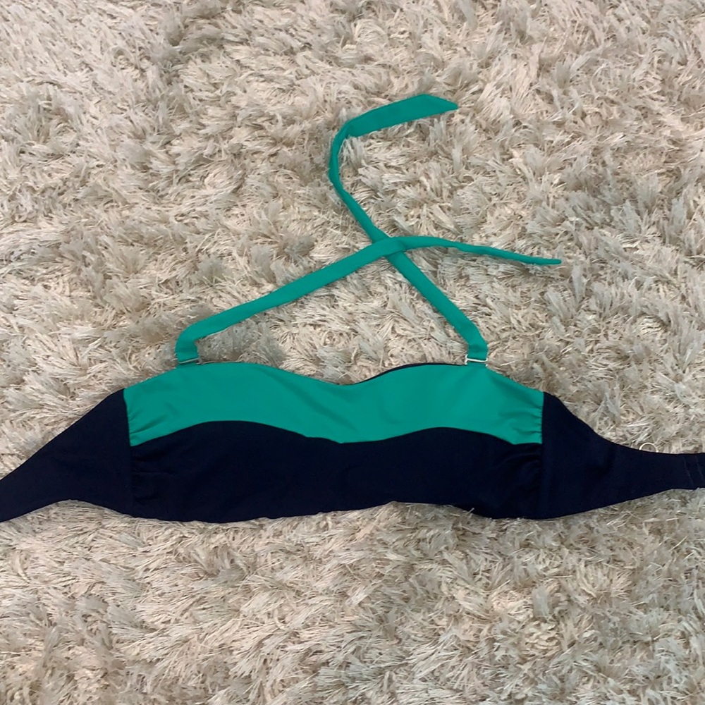 athleta bathing suit top, small, navy blue&green